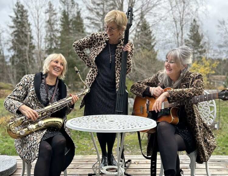 Bilden föreställer Ulla Wrethagen, Elsie Petrén och Lena Andersson i gruppen Violet Green Trio 