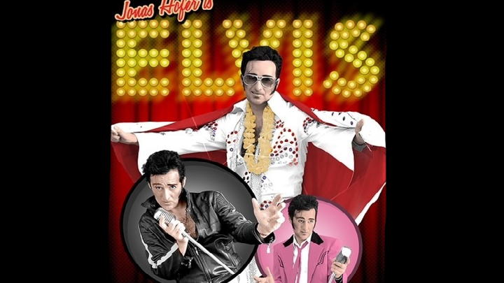 Bilden föreställer Jonas Hofer som uppträder som artisten Elvis.